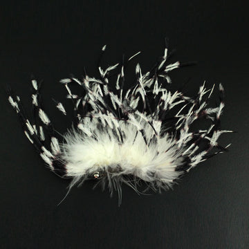 Black & White Ostrich Feather Hair Barrette